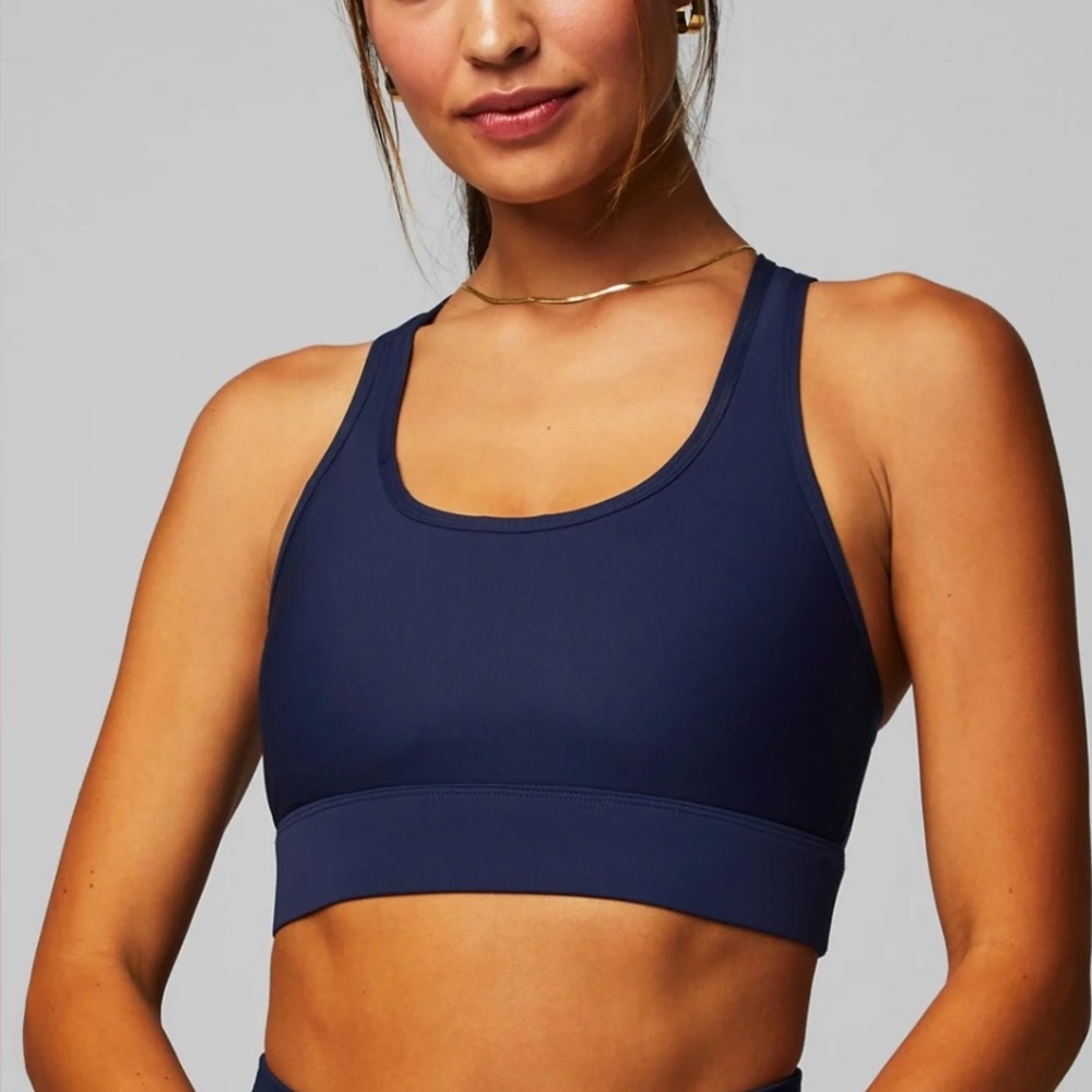 Fabletics on-the-go Medium Impact Navy Sports Bra